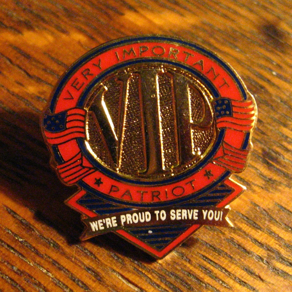 Very Important Patriot American Flag Pin
